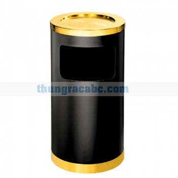 Thùng rác thép phun sơn tròn có gạt tàn